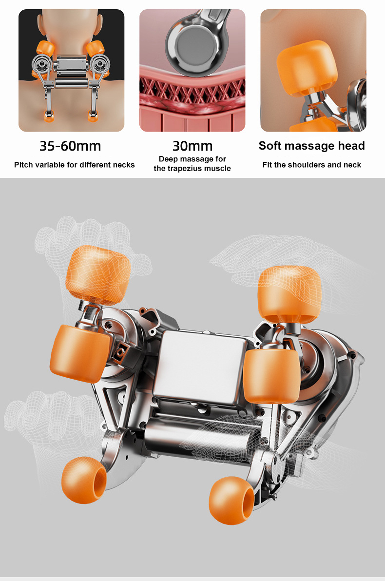 Pu Leather Full Body Massage Seat Cushion with Airbag, Vibration, Kneading, Hot Compress - 图片 6