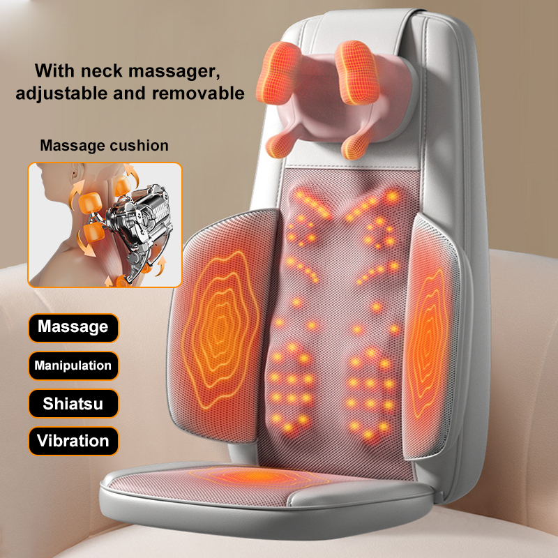 Pu Leather Full Body Massage Seat Cushion with Airbag, Vibration, Kneading, Hot Compress - 图片 4