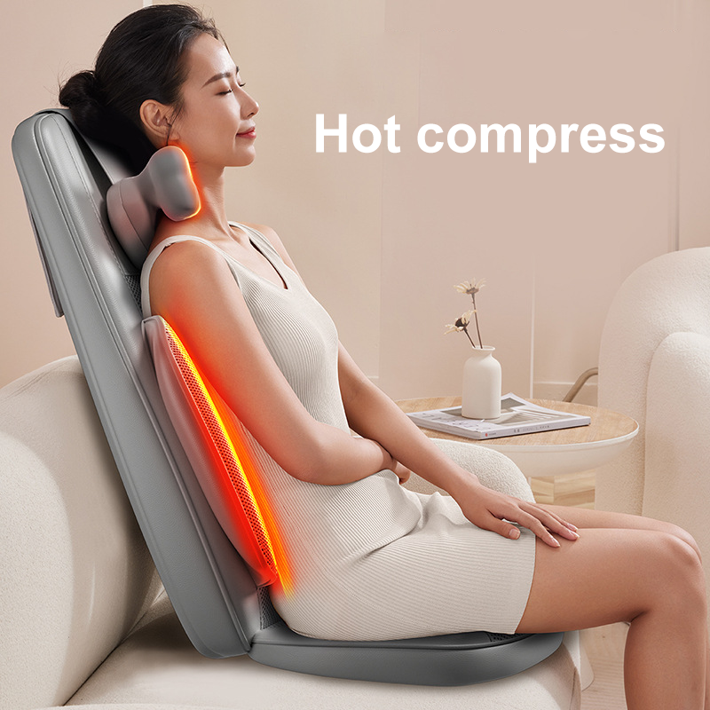 Pu Leather Full Body Massage Seat Cushion with Airbag, Vibration, Kneading, Hot Compress - 图片 3