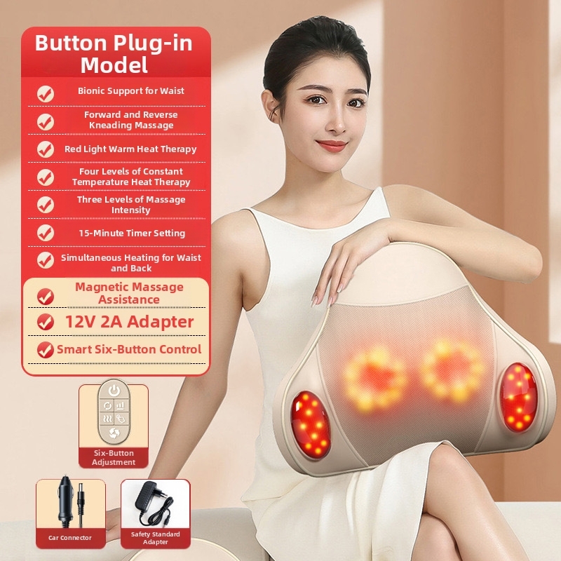 Portable Lumbar Massage Pillow with Heating Function - 图片 5
