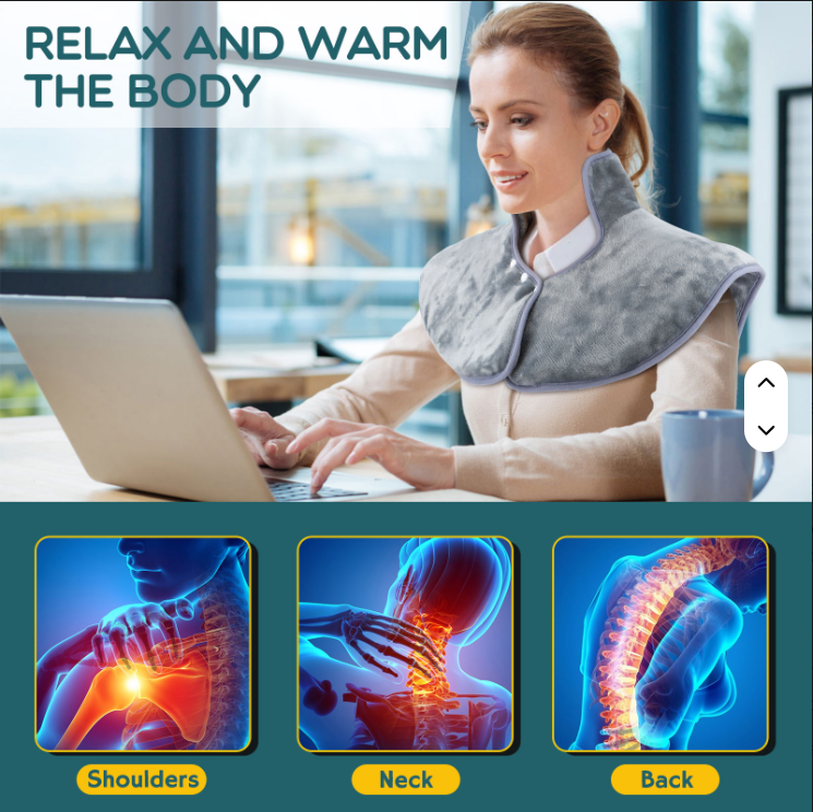 Electric Heating Pad 12-level Temperature Control 6-speed Timing Fast Heating Massage - 图片 4
